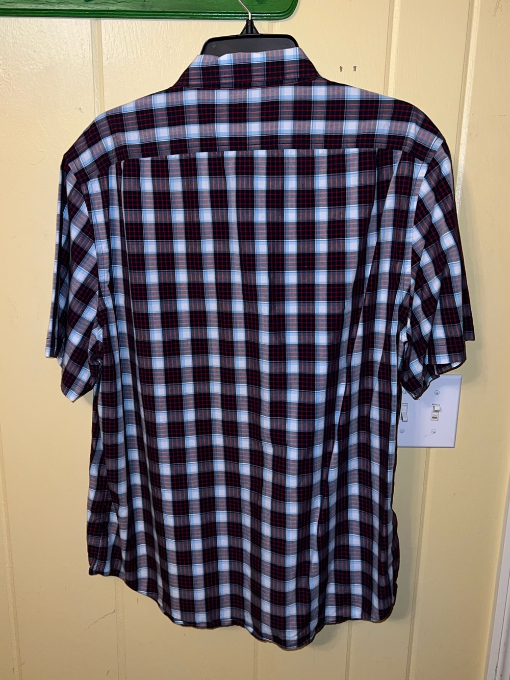 Nautica Red & Navy Plaid Coastal Short Sleeve Button Up Casual Shirt Size XL - Picture 2 of 4